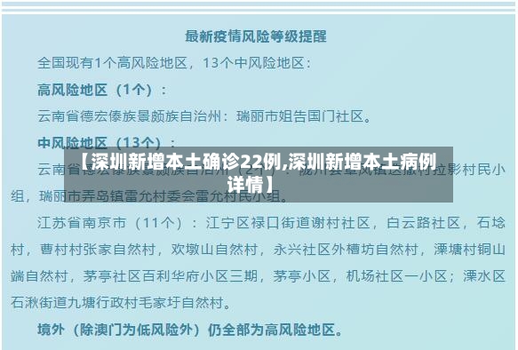 【深圳新增本土确诊22例,深圳新增本土病例详情】