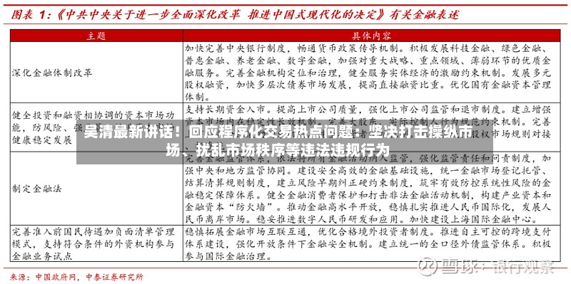 吴清最新讲话！回应程序化交易热点问题：坚决打击操纵市场、扰乱市场秩序等违法违规行为-第2张图片