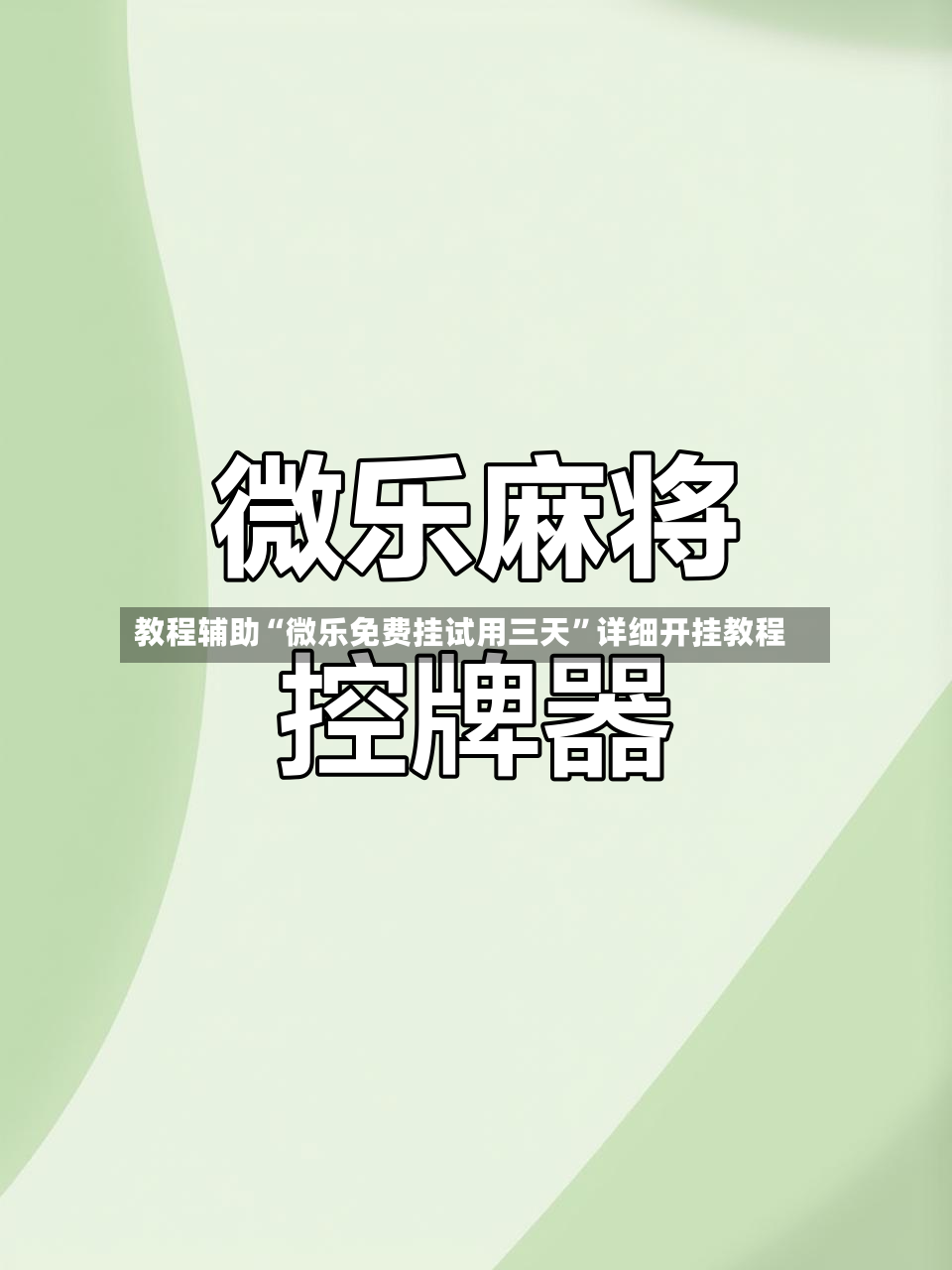 教程辅助“微乐免费挂试用三天”详细开挂教程-第2张图片