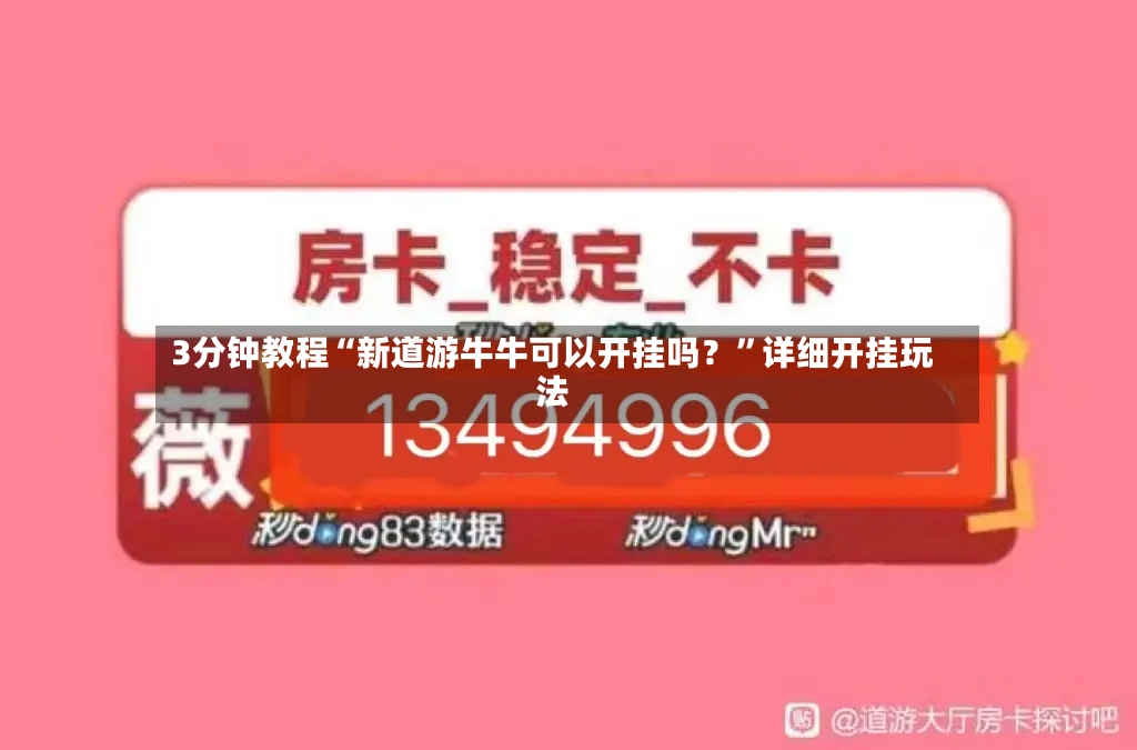 3分钟教程“新道游牛牛可以开挂吗？”详细开挂玩法