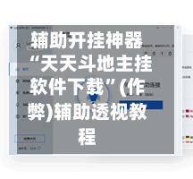 辅助开挂神器“天天斗地主挂软件下载”(作弊)辅助透视教程-第2张图片