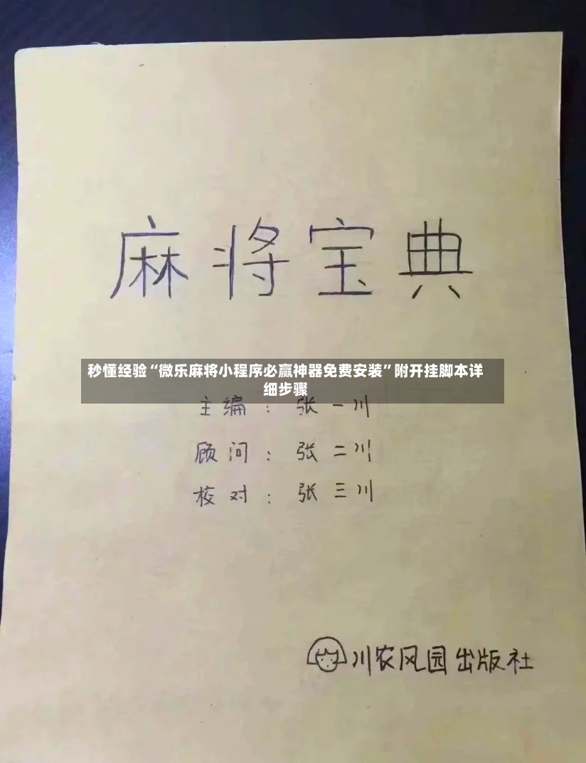 秒懂经验“微乐麻将小程序必赢神器免费安装	”附开挂脚本详细步骤-第2张图片