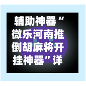 辅助神器“微乐河南推倒胡麻将开挂神器”详细透视辅助教程-第2张图片