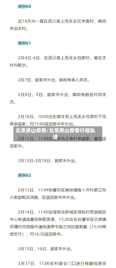 北京房山疫情/北京房山疫情行程轨迹-第2张图片