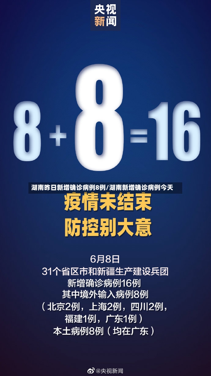 湖南昨日新增确诊病例8例/湖南新增确诊病例今天