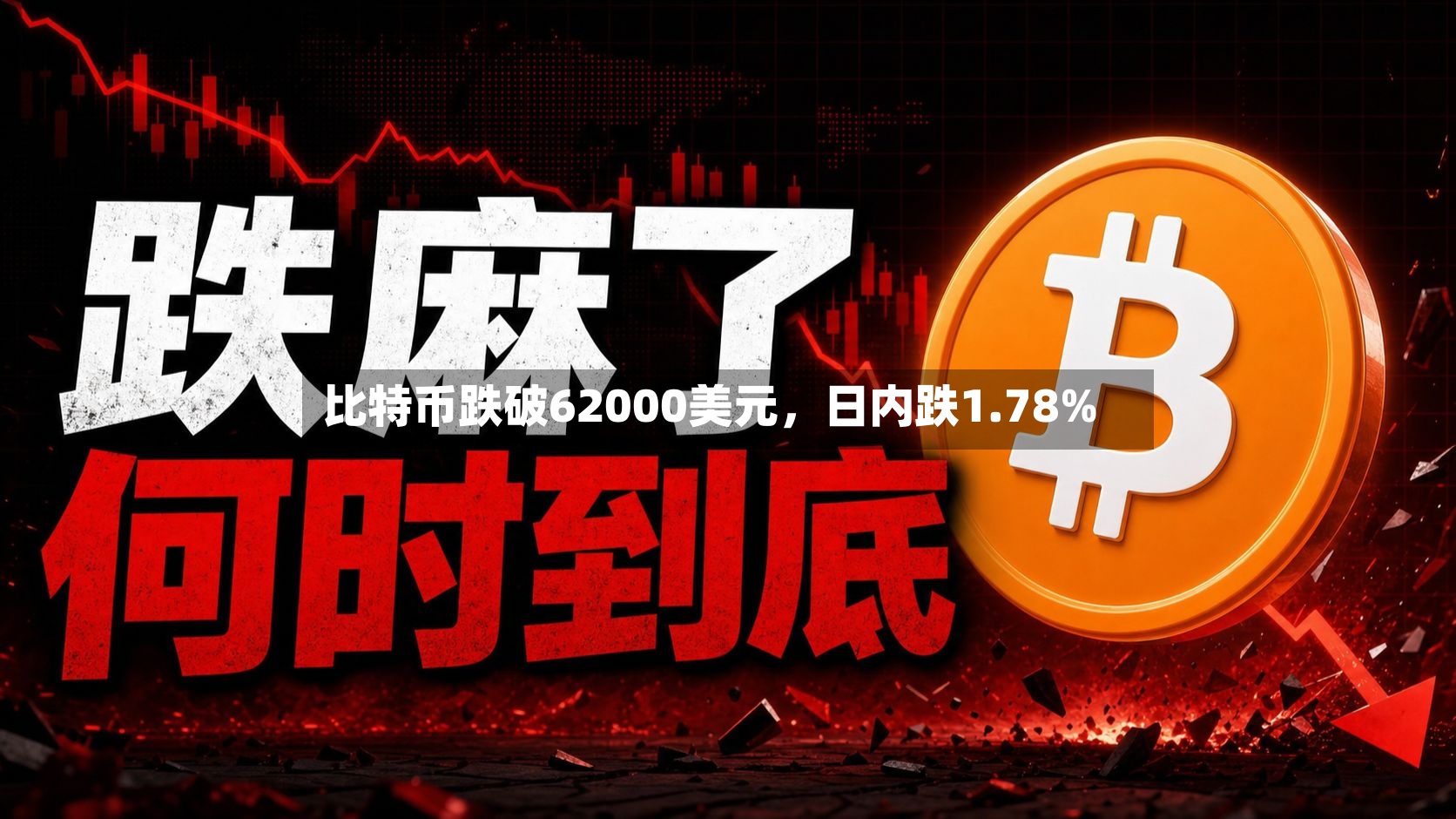 比特币跌破62000美元，日内跌1.78%-第2张图片