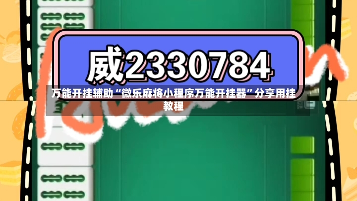 万能开挂辅助“微乐麻将小程序万能开挂器”分享用挂教程-第2张图片