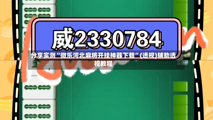分享实测“微乐河北麻将开挂神器下载”(透视)辅助透视教程