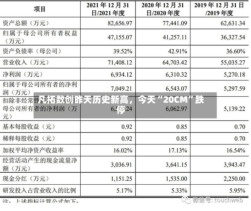 凡拓数创昨天历史新高，今天“20CM”跌停-第3张图片