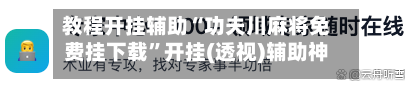 教程开挂辅助“功夫川麻将免费挂下载”开挂(透视)辅助神器-第2张图片