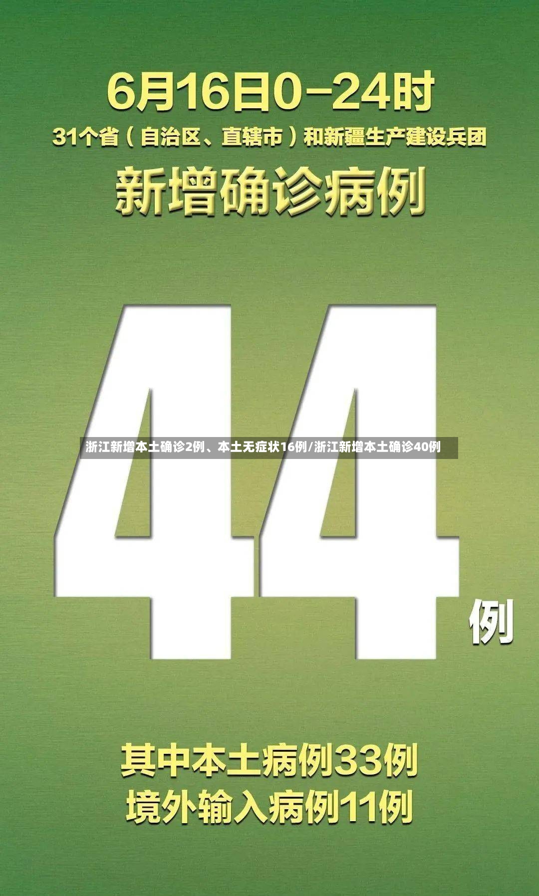 浙江新增本土确诊2例、本土无症状16例/浙江新增本土确诊40例