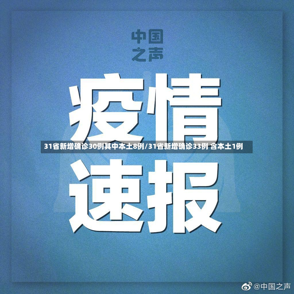 31省新增确诊30例其中本土8例/31省新增确诊33例 含本土1例-第2张图片