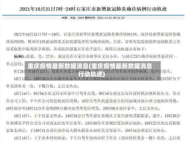 重庆疫情最新数据消息(重庆疫情最新数据消息行动轨迹)