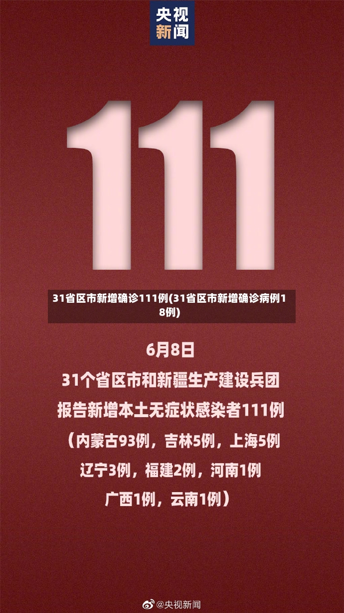 31省区市新增确诊111例(31省区市新增确诊病例18例)-第2张图片