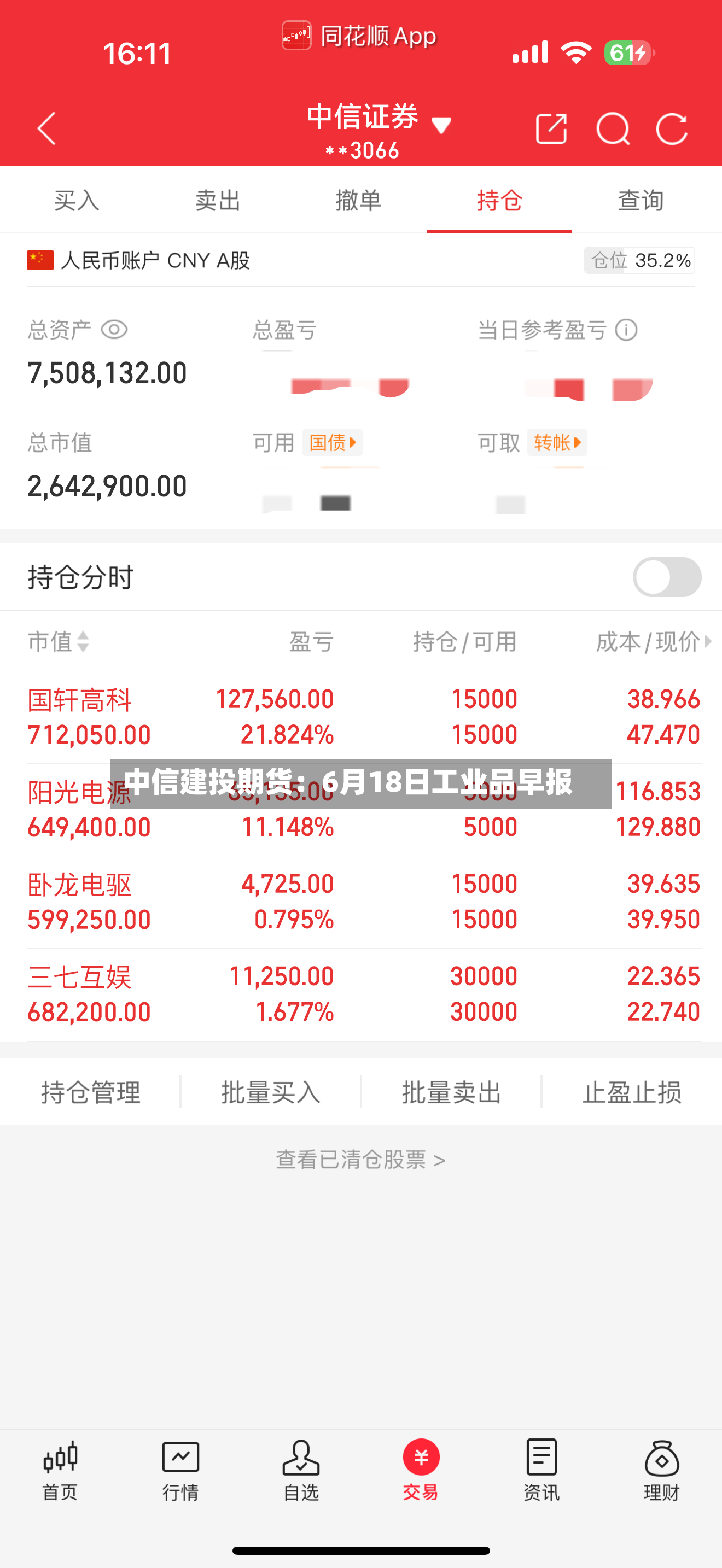 中信建投期货:6月18日工业品早报-第2张图片