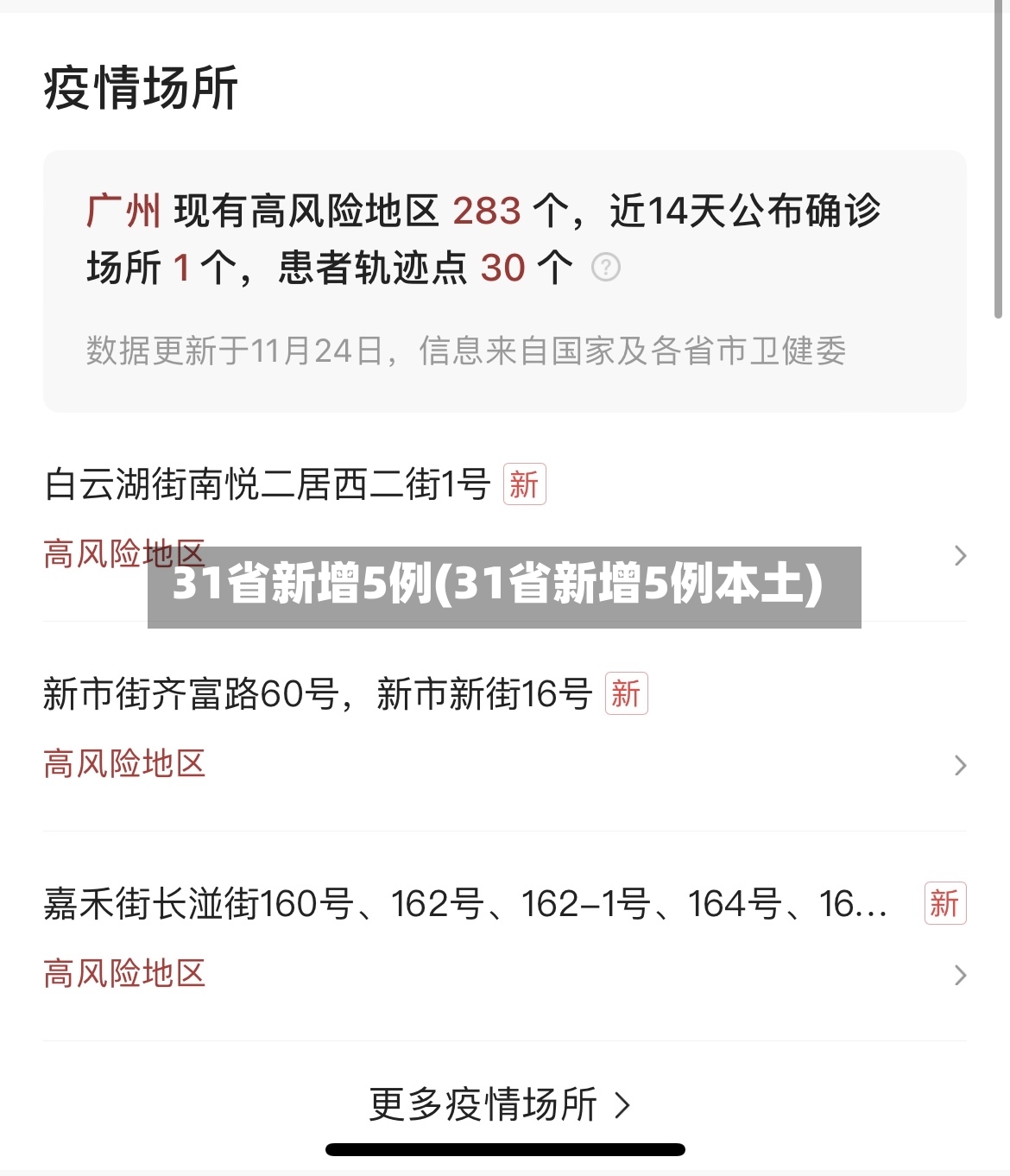 31省新增5例(31省新增5例本土)-第2张图片