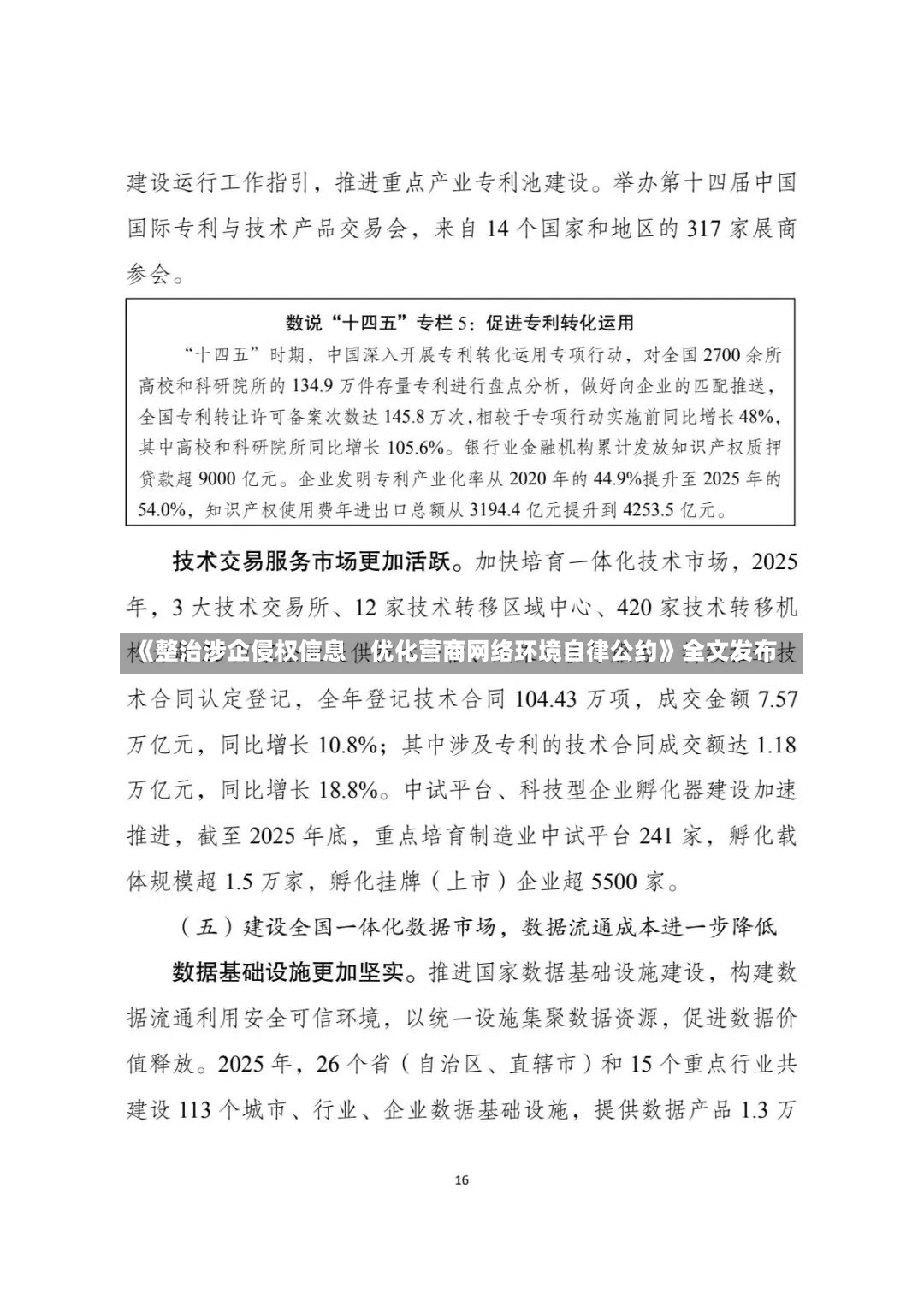 《整治涉企侵权信息　优化营商网络环境自律公约》全文发布-第2张图片