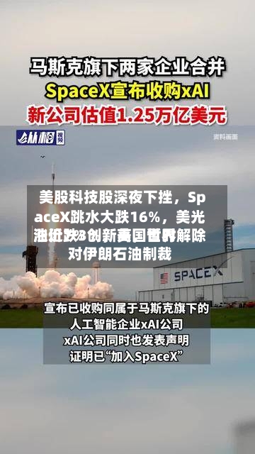 美股科技股深夜下挫，SpaceX跳水大跌16%，美光涨近7％创新高，世界油价跌3％，美国暂时解除对伊朗石油制裁