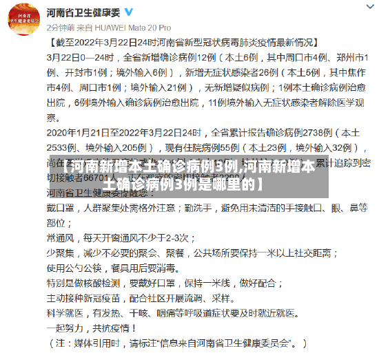 【河南新增本土确诊病例3例,河南新增本土确诊病例3例是哪里的】-第2张图片
