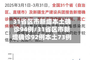 31省区市新增本土确诊94例/31省区市新增确诊92例本土73例