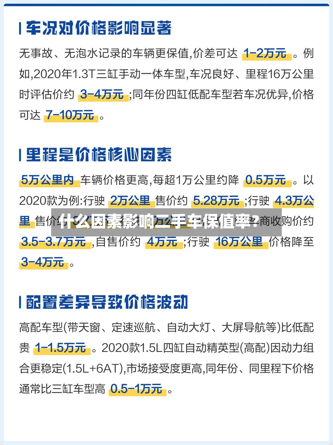 什么因素影响二手车保值率？