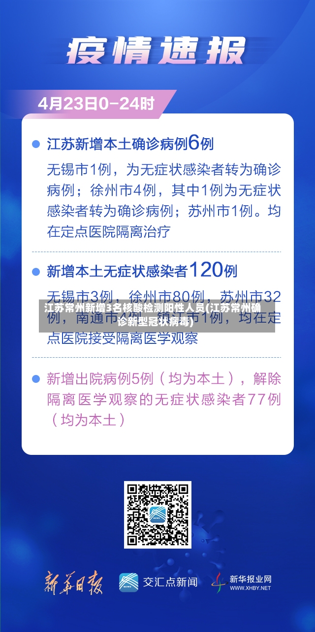 江苏常州新增3名核酸检测阳性人员(江苏常州确诊新型冠状病毒)