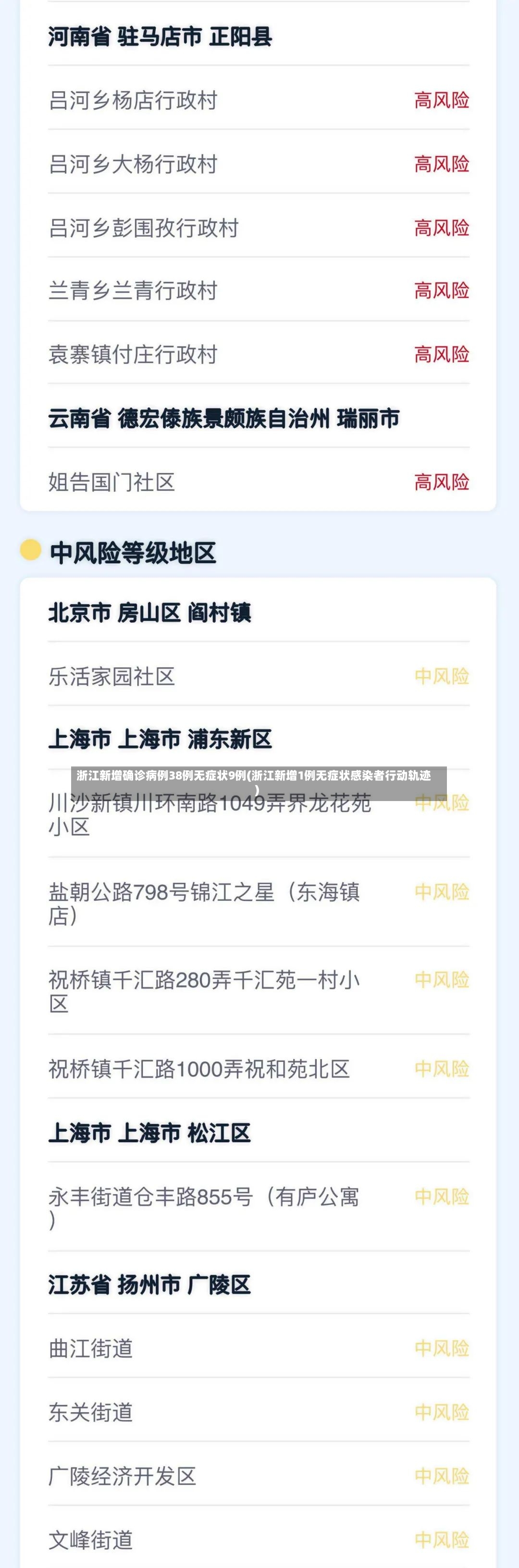 浙江新增确诊病例38例无症状9例(浙江新增1例无症状感染者行动轨迹)