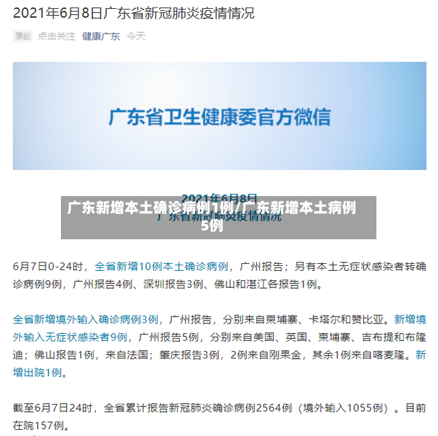 广东新增本土确诊病例1例/广东新增本土病例5例