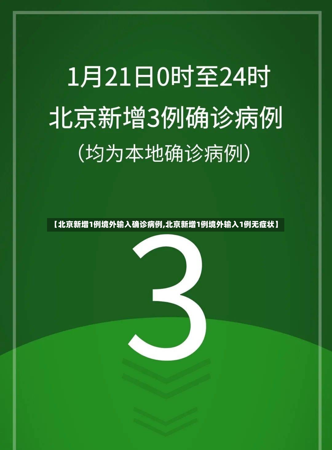 【北京新增1例境外输入确诊病例,北京新增1例境外输入1例无症状】
