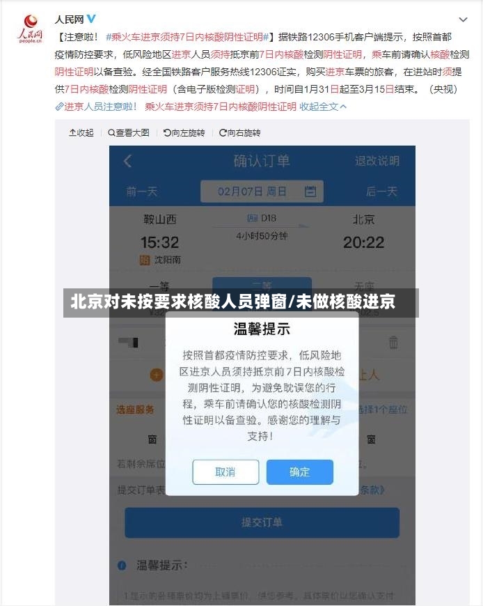 北京对未按要求核酸人员弹窗/未做核酸进京-第2张图片