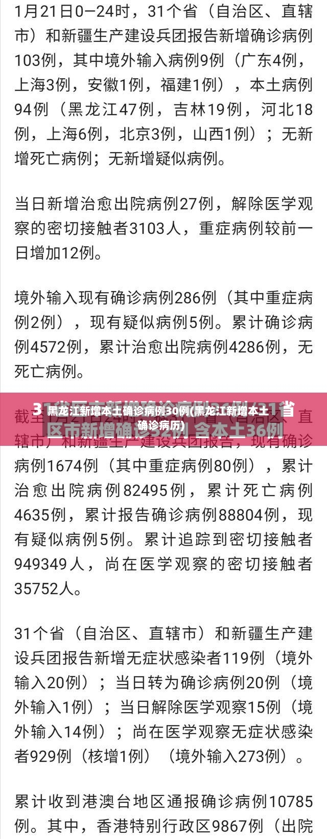 黑龙江新增本土确诊病例30例(黑龙江新增本土确诊病历)-第3张图片