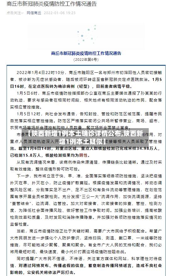 【陕西新增1例本土确诊详情公布,陕西新增1例本土疑似】-第2张图片