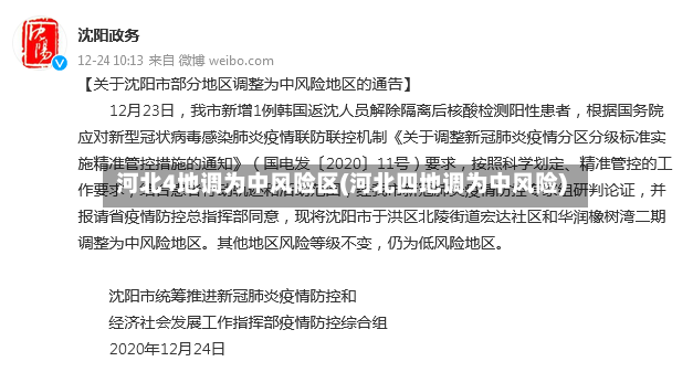 河北4地调为中风险区(河北四地调为中风险)