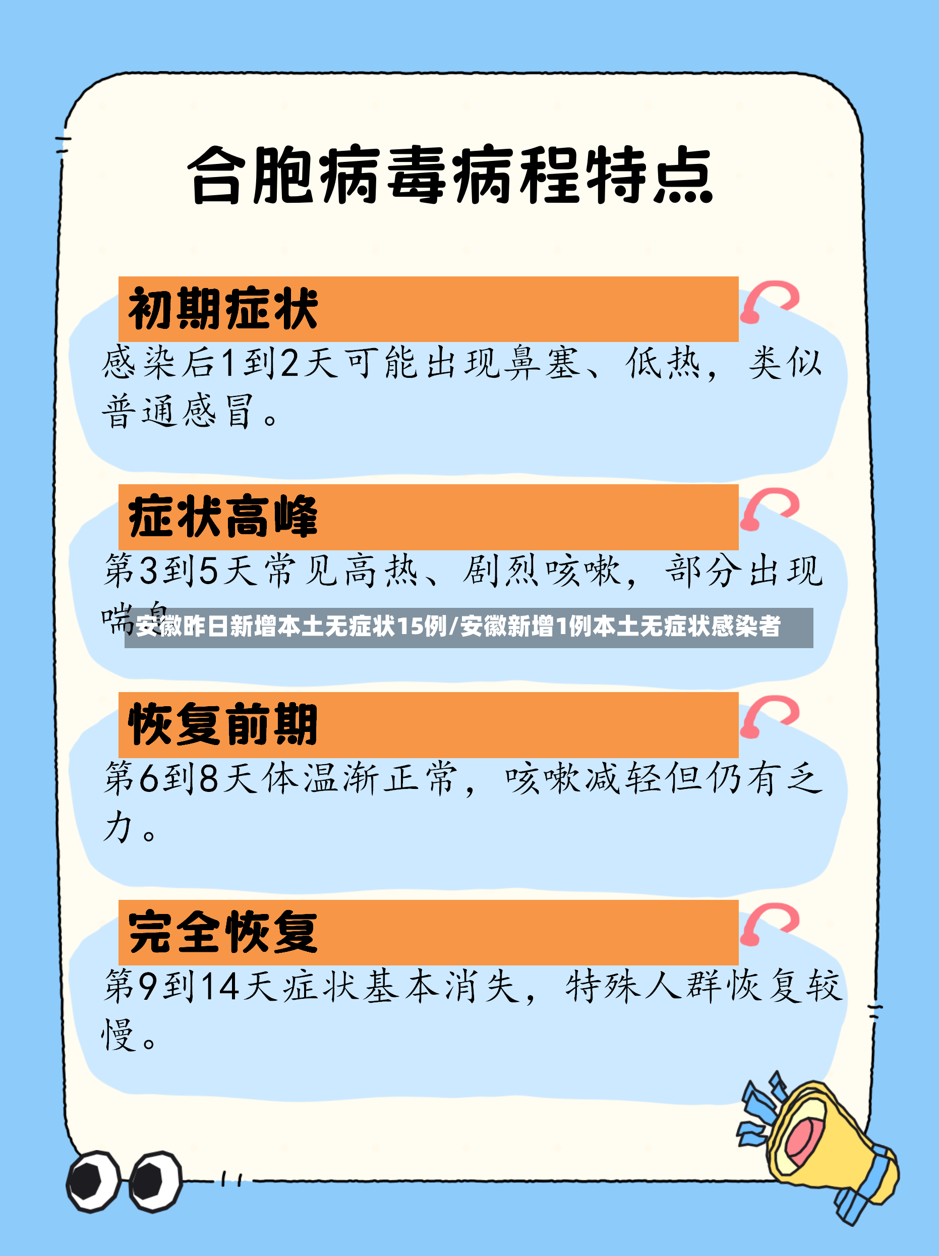 安徽昨日新增本土无症状15例/安徽新增1例本土无症状感染者